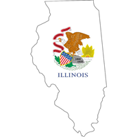 MAP AND FLAG OF ILLINOIS Logo ,Logo , icon , SVG MAP AND FLAG OF ILLINOIS Logo