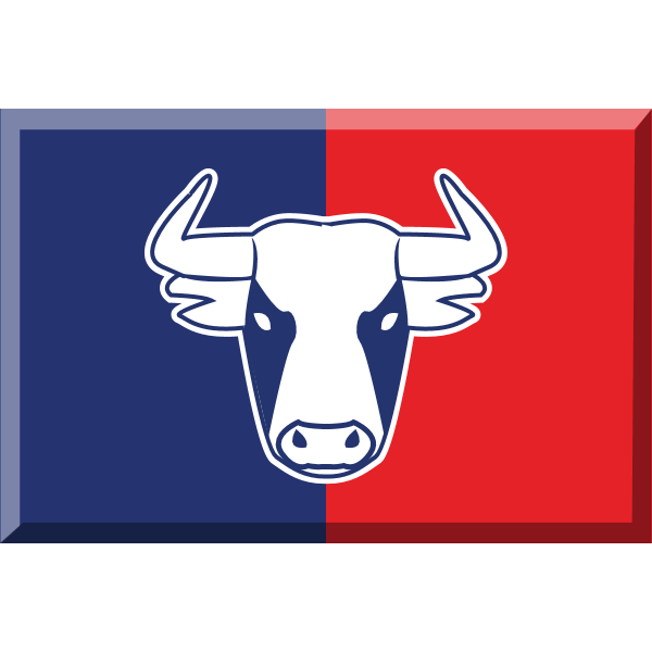 600px – Red and Blue with a bull