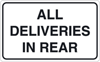 All Deliveries In Rear Logo