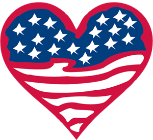 American Flag Heart Logo ,Logo , icon , SVG American Flag Heart Logo