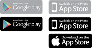 App Store and Google Play Logo