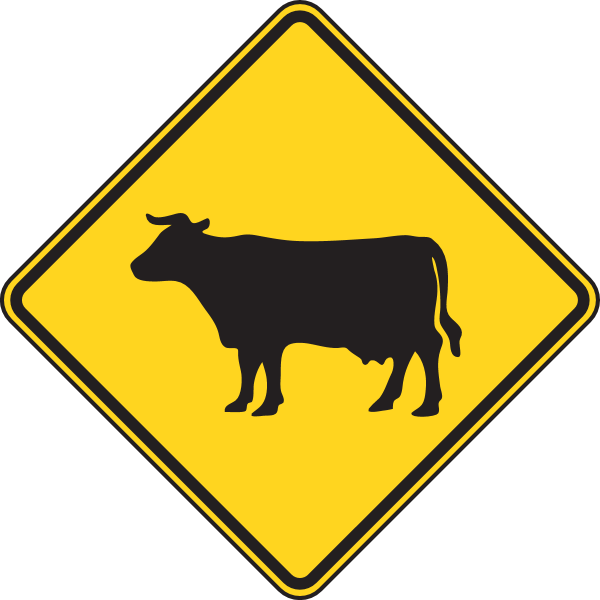 CATTLE CROSSING HIGHWAY SIGN Logo ,Logo , icon , SVG CATTLE CROSSING HIGHWAY SIGN Logo