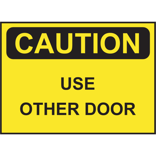 CAUTION USE OTHER DOOR SIGN Logo ,Logo , icon , SVG CAUTION USE OTHER DOOR SIGN Logo