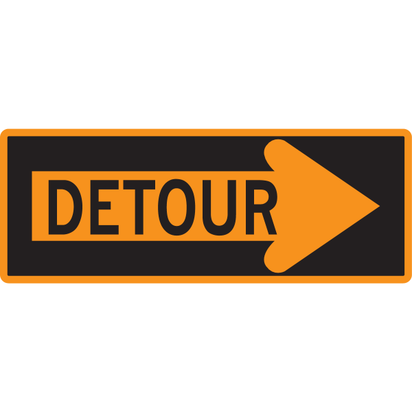 DETOUR ARROW SIGN Logo ,Logo , icon , SVG DETOUR ARROW SIGN Logo