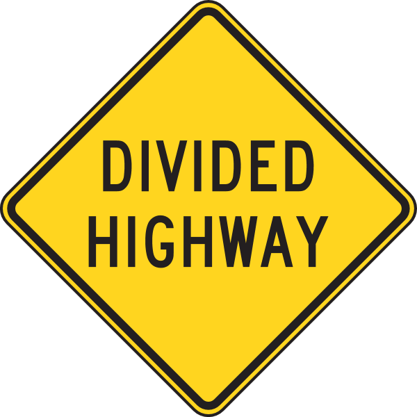 DIVIDED HIGHWAY ROAD SIGN Logo ,Logo , icon , SVG DIVIDED HIGHWAY ROAD SIGN Logo