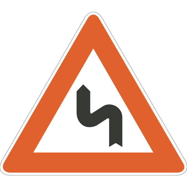 DOUBLE BEND ROAD SIGN Logo