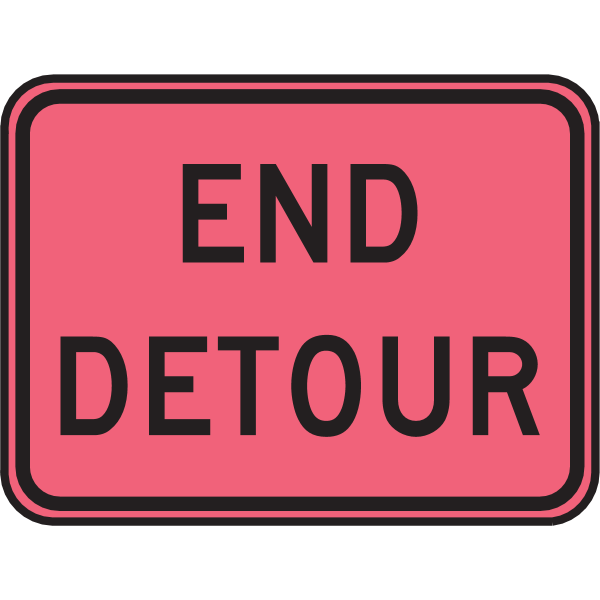 END DETOUR ROAD SIGN Logo