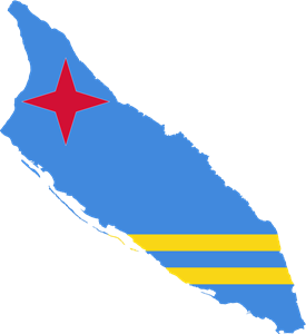 Flag map of Aruba Logo
