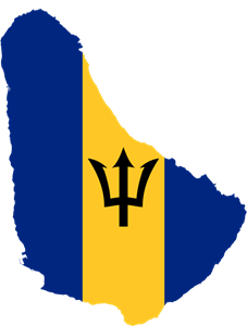 Flag map of Barbados Logo