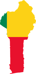 Flag map of Benin Logo