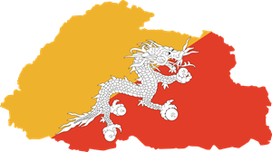 Flag map of Bhutan Logo