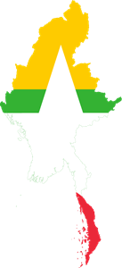 Flag map of Burma Logo