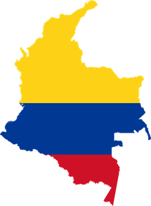 Flag map of Colombia Logo