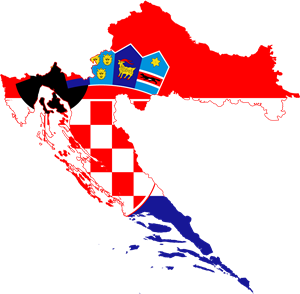 Flag map of Croatia Logo