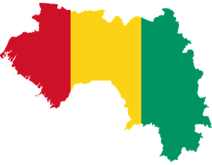 Flag map of Guinea Logo