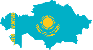 Flag map of Kazakhstan Logo