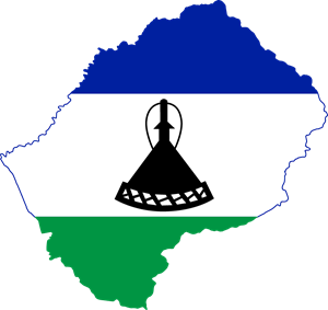 Flag map of Lesotho Logo