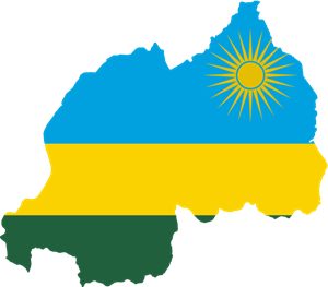 Flag map of Rwanda Logo