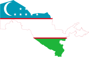 Flag map of Uzbekistan Logo