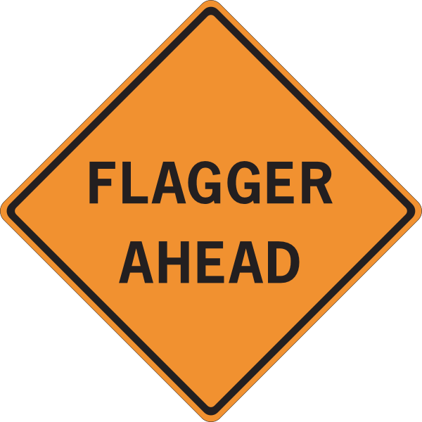 FLAGGER AHEAD SIGN Logo ,Logo , icon , SVG FLAGGER AHEAD SIGN Logo
