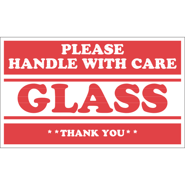 GLASS HANDLE WITH CARE SYMBOL Logo