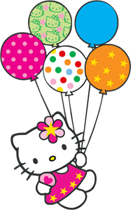 Hello Kitty con globitos Logo ,Logo , icon , SVG Hello Kitty con globitos Logo