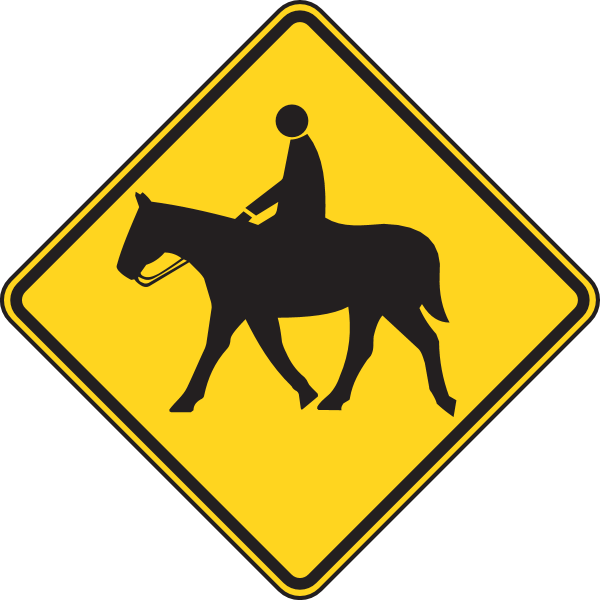HORSE CROSSING ROAD SIGN Logo