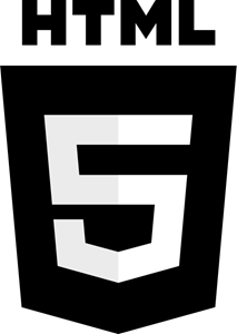 HTML5 with wordmark black&white Logo ,Logo , icon , SVG HTML5 with wordmark black&white Logo