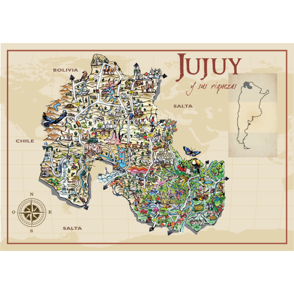 Jujuy Turismo Map Art Logo