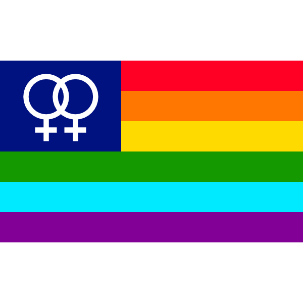Lesbian Pride Double Venus Canton Rainbow Flag Download Png
