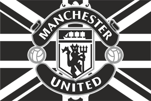 manchester united logo black and white vector