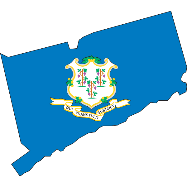 MAP AND FLAG OF CONNECTICUT Logo