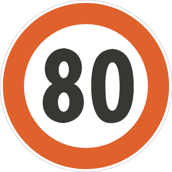 MAXIMUM SPEED 80 SIGN Logo ,Logo , icon , SVG MAXIMUM SPEED 80 SIGN Logo
