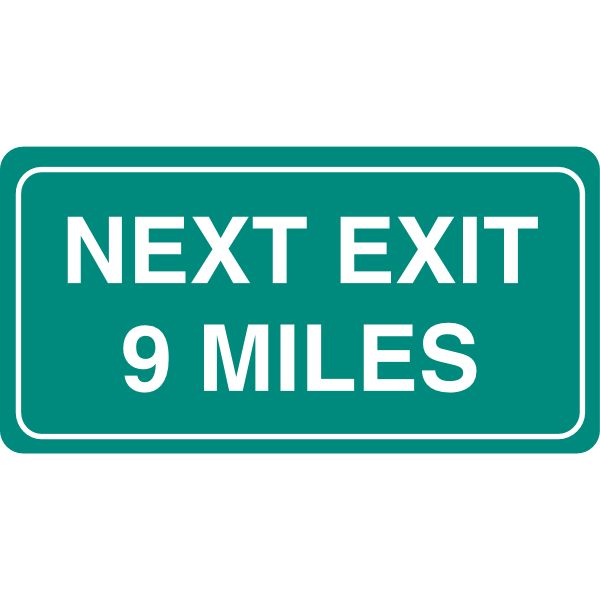 NEXT EXIT 9 MILES ROAD SIGN Logo ,Logo , icon , SVG NEXT EXIT 9 MILES ROAD SIGN Logo