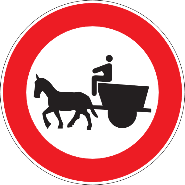 NO ENTRY FOR HORSE-DRAWN VEHICLES Logo