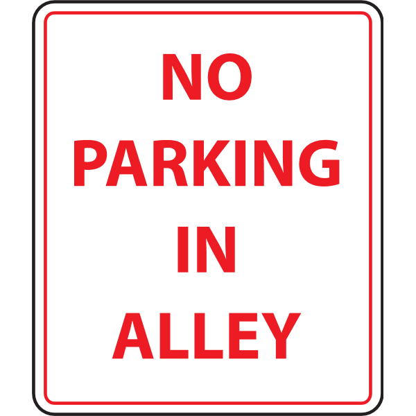 NO PARKING IN ALLEY SIGN Logo