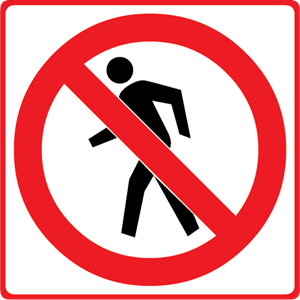 NO PEDESTRIANS ROAD SIGN Logo