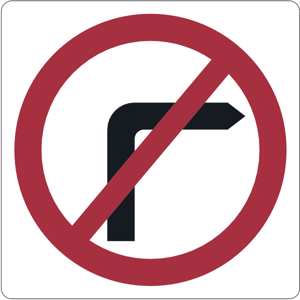 No right turn Logo ,Logo , icon , SVG No right turn Logo