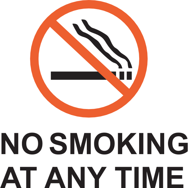 NO SMOKING AT ANY TIME SIGN Logo