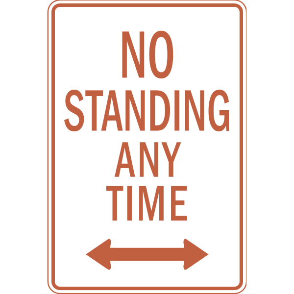 NO STANDING ANYTIME Logo