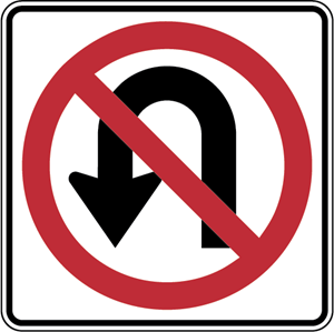 NO U TURN SIGN Logo