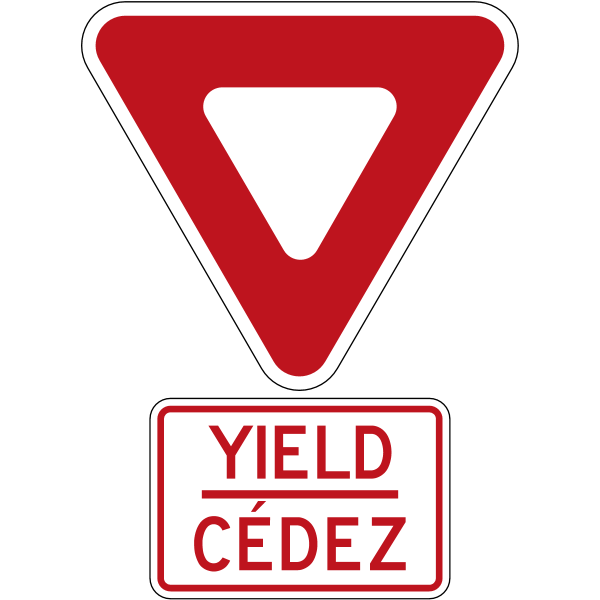 Ontario road sign Ra-2 + Ra-2t (B)