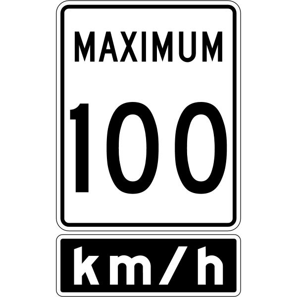 Ontario road sign Rb-1-100 + Rb-7t
