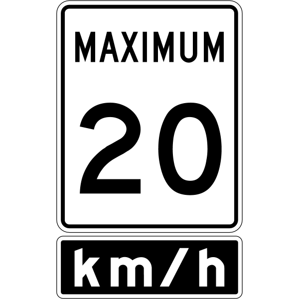 Ontario road sign Rb-1-20 + Rb-7t