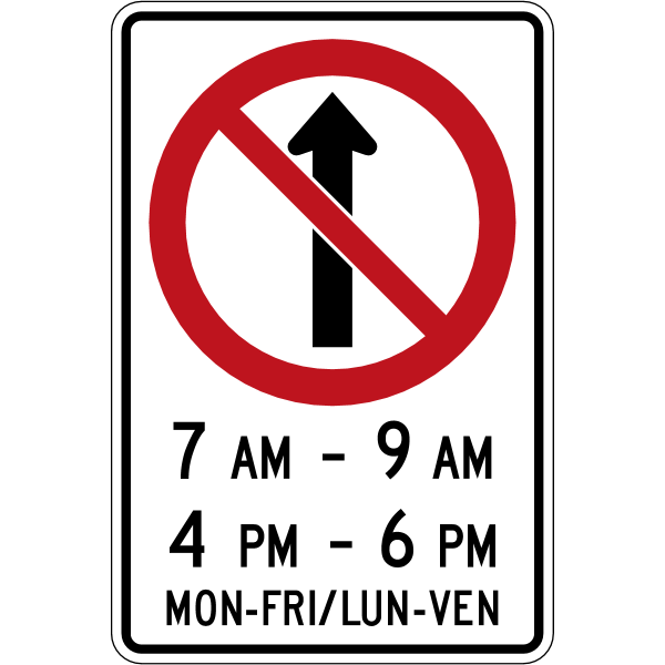 Ontario road sign Rb-10A (B)