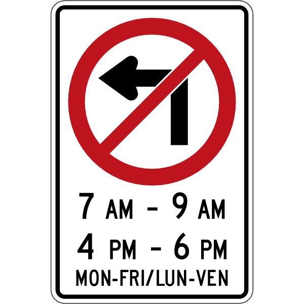 Ontario road sign Rb-12A (B)