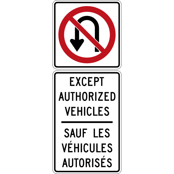 Ontario road sign Rb-16 + Rb-16t (B)