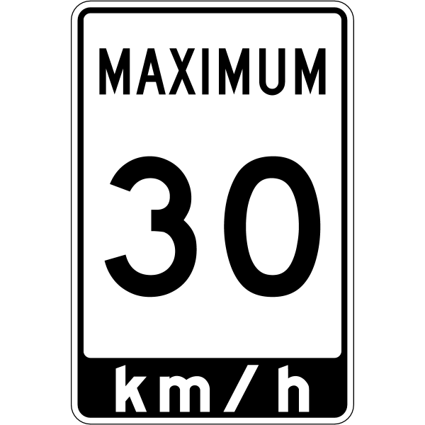 Ontario road sign Rb-1A-30