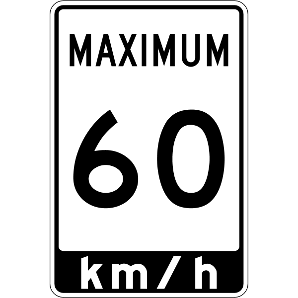 Ontario road sign Rb-1A-60
