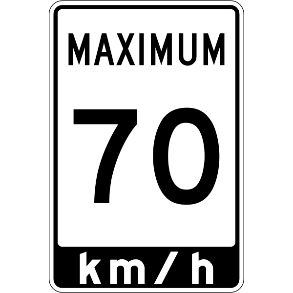 Ontario road sign Rb-1A-70